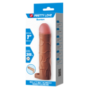 Pretty Love - Bunion - Verlengende Penis Sleeve met Cockring - 25mm - Bruin