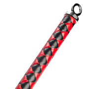 RISE - Lange Flogger met Harde Lederen Strengen - Zwart/Rood