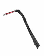 RISE - Lange Flogger met Zachte Strengen - Zwart/Rood