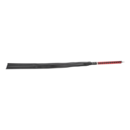 RISE - Lange Flogger met Zachte Strengen - Zwart/Rood