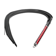 RISE - Lange Flogger met Zachte Strengen - Zwart/Rood