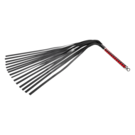 RISE - Lange Flogger met Zachte Strengen - Zwart/Rood
