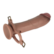 LoveToy - Ingen - Holle Strap-on met Siliconen Staaf - 25 cm - Lichte Huidskleur - Maat XS/S/M
