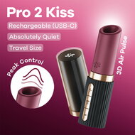 Satisfyer Pro 2 Kiss - Lipstick Vibrator met 3D Air Pulse Technologie - Zwart