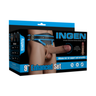 LoveToy - Ingen - Holle Strap-on met Siliconen Staaf - 23 cm - Lichte Huidskleur - Maat XS/S/M