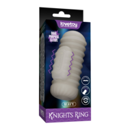 LoveToy - Knights Ring - Vibrerende Dual Purpose Sleeve - Golvend - Wit