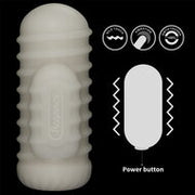 LoveToy - Knights Ring - Vibrerende Dual Purpose Sleeve - Golvend - Wit