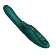 ZALO - Ares - Likkende G-Spot Rabbit Vibrator - Verwarmend - App Control - Smaragd Groen