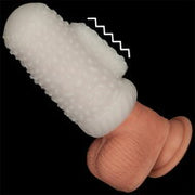 LoveToy - Knights Ring - Vibrerende Dual Purpose Sleeve - Drip - Wit