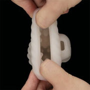 LoveToy - Knights Ring - Vibrerende Dual Purpose Sleeve - Spiraal - Wit