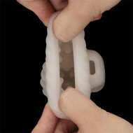 LoveToy - Knights Ring - Vibrerende Dual Purpose Sleeve - Spiraal - Wit
