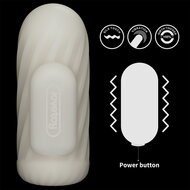 LoveToy - Knights Ring - Vibrerende Dual Purpose Sleeve - Spiraal - Wit