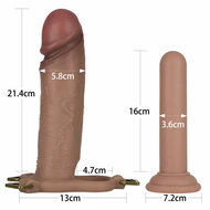 LoveToy - Ingen - Holle Strap-on met Siliconen Staaf - 23 cm - Lichte Huidskleur - Maat L/XL/2XL
