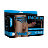 LoveToy - Ingen - Holle Strap-on met Siliconen Staaf - 25 cm - Lichte Huidskleur - Maat L/XL/XXL