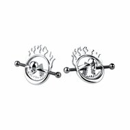 Kiotos - Flaming Skull - Tepelklemmen met ketting
