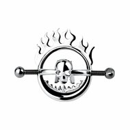 Kiotos - Flaming Skull - Tepelklemmen met ketting