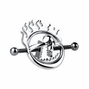Kiotos - Flaming Skull - Tepelklemmen met ketting