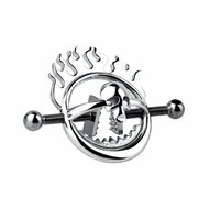 Kiotos - Flaming Skull - Tepelklemmen met ketting