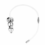 Kiotos - Holle Penisplug - Holle Dilator - Met Holle Geribbelde Buttplug - Ass Lock - RVS