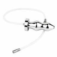 Kiotos - Holle Penisplug - Holle Dilator - Met Holle Geribbelde Buttplug - Ass Lock - RVS