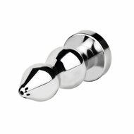 Kiotos - Holle Penisplug - Holle Dilator - Met Holle Geribbelde Buttplug - Ass Lock - RVS