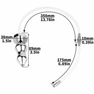 Kiotos - Holle Penisplug - Holle Dilator - Met Holle Geribbelde Buttplug - Ass Lock - RVS