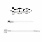 Kiotos - Holle Penisplug - Holle Dilator - Met Holle Geribbelde Buttplug - Ass Lock - RVS