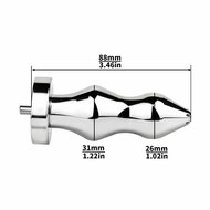 Kiotos - Holle Penisplug - Holle Dilator - Met Holle Geribbelde Buttplug - Ass Lock - RVS