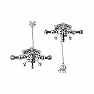 Kiotos - Spiderweb met hangende Spin - Tepelklemmen met ketting