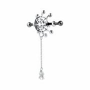Kiotos - Spiderweb met hangende Spin - Tepelklemmen met ketting