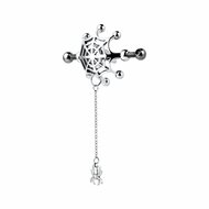 Kiotos - Spiderweb met hangende Spin - Tepelklemmen met ketting