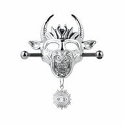 Kiotos - Demonic Mask  met hanger - Tepelklemmen met ketting