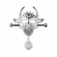 Kiotos - Demonic Mask  met hanger - Tepelklemmen met ketting
