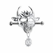 Kiotos - Demonic Mask  met hanger - Tepelklemmen met ketting