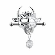Kiotos - Demonic Mask  met hanger - Tepelklemmen met ketting
