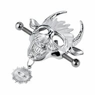 Kiotos - Demonic Mask  met hanger - Tepelklemmen met ketting