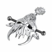 Kiotos - Demonic Mask  met hanger - Tepelklemmen met ketting