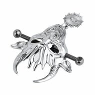 Kiotos - Demonic Mask  met hanger - Tepelklemmen met ketting