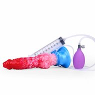 Kiotos Monstar - Big Squirt Cock - Opblaasbare Spuitende Dildo - Rood/Roze/Blauw