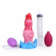 Kiotos Monstar - Blow Cum Cock - Opblaasbare Spuitende Dildo - Rood/Roze/Blauw