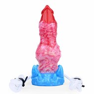 Kiotos Monstar - Blow Cum Cock - Opblaasbare Spuitende Dildo - Rood/Roze/Blauw