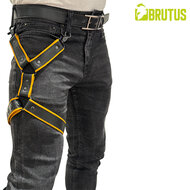 Brutus - Lederen Beenharnas - Verstelbaar- Zwart/Geel