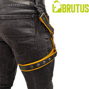 Brutus - Lederen Beenharnas - Verstelbaar- Zwart/Geel