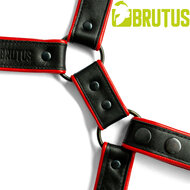 Brutus - Lederen Beenharnas - Verstelbaar- Zwart/Rood
