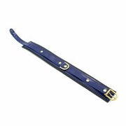 Kiotos Leather - Collar Leder - Blauw/Zwart - Gouden Hardware