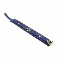 Kiotos Leather - Collar Leder - Blauw/Zwart - Gouden Hardware