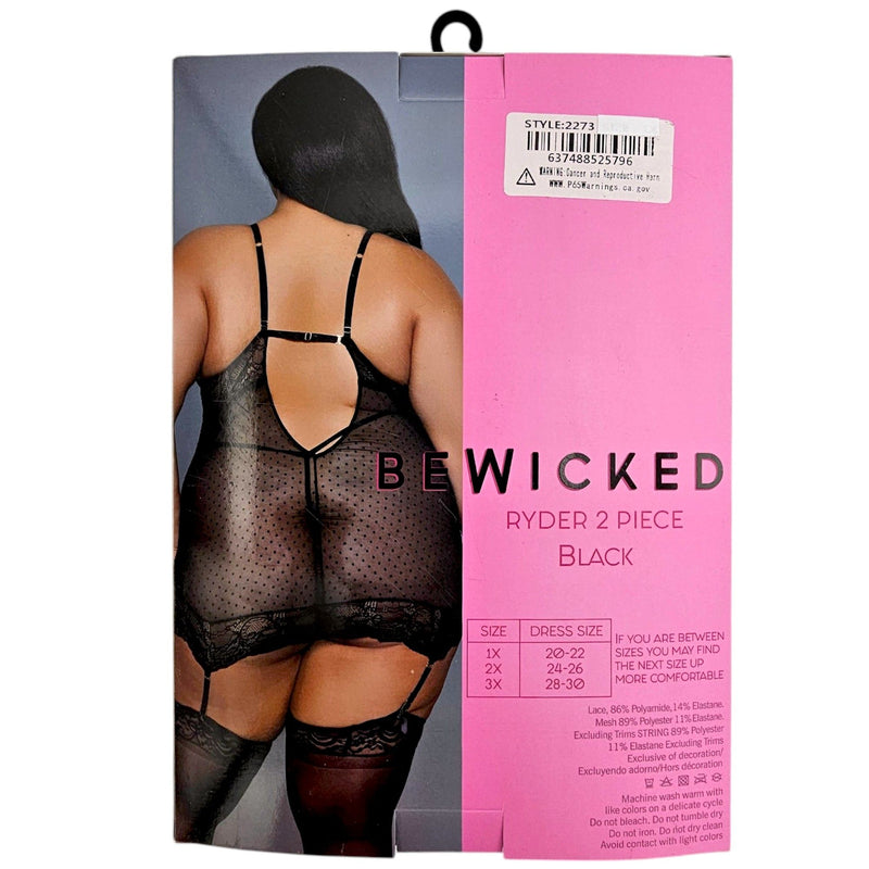 Be Wicked - Ryder - Chemise Set - 2-delig - Zwart