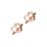 Liebe Seele - Tepelklemmen - Hartvormig met Strass Steentjes - Rosé Goud