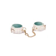 Liebe Seele - Boudoir Amor - Vegan Lederen handboeien - Wit met Gouden Hardware