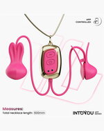 IY Tickly - Vibrerende Tepelklemmen met ketting - App Control - Roze